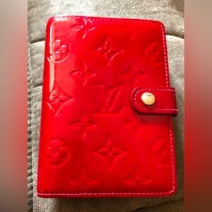 Louis Vuitton Glossy Red Monogram Agenda /Wallet-Authentic!